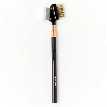 CROWN PRO Кисть 2 в 1 Металлическая расческа для ресниц и щеточка для бровей
