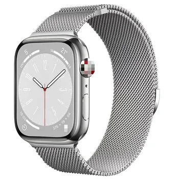 Ремешок Milanese Loop для Apple IWatch Series 10 46m/42mm Ultra 2 49mm 9 8 7 6 5 SE WatchBand 44mm 40mm 45mm 38mm 41mm 45mm Bracelet 38mm-40mm-41mm серебряный