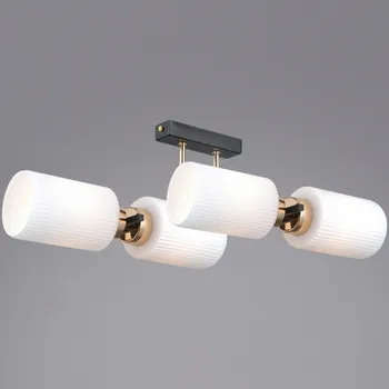 Потолочная люстра на штанге ILLUMICO IL0809-4ASQ-25 BK AB NAPLES