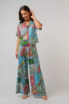 Костюм из рубашки и брюк свободного кроя ESFIR