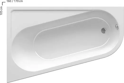 Ванна акриловая Ravak CHROME 170х105 L CA31000000 белая
