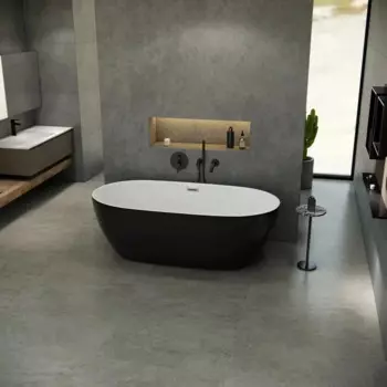 Ванна акриловая Ceruttispa Skye 170x75 CT10877 черная матовая снаружи, белая внутри