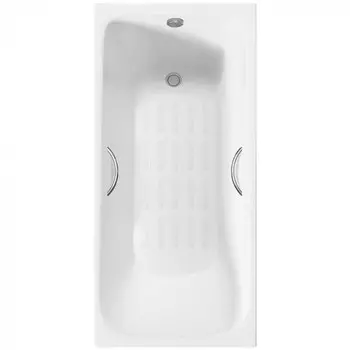 Ванна чугунная Delice Continental PLUS 170x70 DLR230634R-AS с отверстиями под ручки и антискользящим покрытием, белая