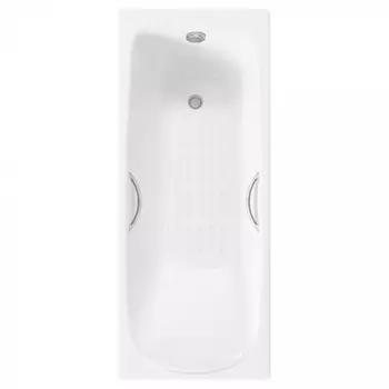 Ванна чугунная Delice Fusion 170х70 DLR230647R-AS с отверстиями под ручки и антискользящим покрытием, белая