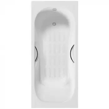 Ванна чугунная Delice Malibu 140x75 DLR230628R-AS с отверстиями под ручки и антискользящим покрытием, белая
