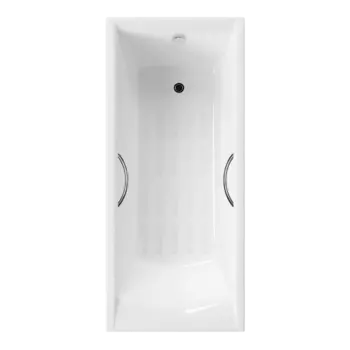 Ванна чугунная Delice Prestige 180x80 DLR230623R-AS с отверстиями под ручки и антискользящим покрытием, белая