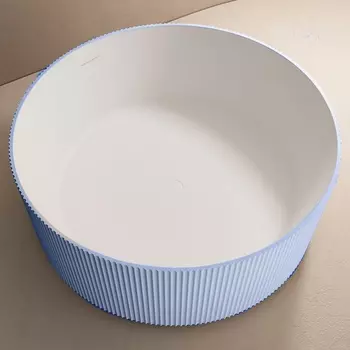 Ванна из искусственного камня Abber Stein 150x150 AS9679Blau белая с голубым
