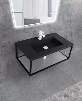 Полка в консоль Cezares Cadro CADRO-90-MENS-NERO 85 см, черная
