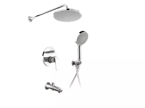 Встраиваемая душевая система Esko Set_7in1 со смесителем, хром