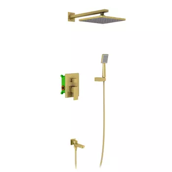 Встраиваемая душевая система Timo Selene SX-3069/17SM золото матовое, с изливом