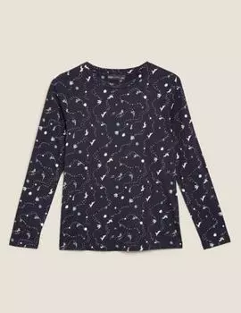 Топ прямого кроя из чистого хлопка с принтом, Marks&amp;Spencer