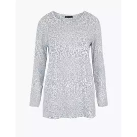 Топ свободного кроя в горошек с длинным рукавом, Marks&amp;Spencer