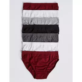 Трусы-брифы из 100% хлопка, разноцветные (набор 7 пар), Marks&amp;Spencer