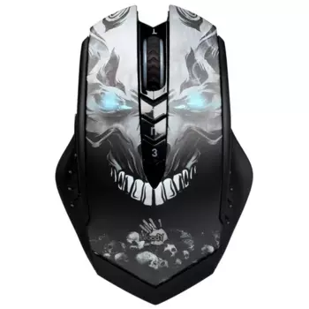 Мышь беспроводная A4Tech Bloody R80 Plus, 5000dpi, оптическая светодиодная, USB, черный/принт (R80 PLUS (SKULL))