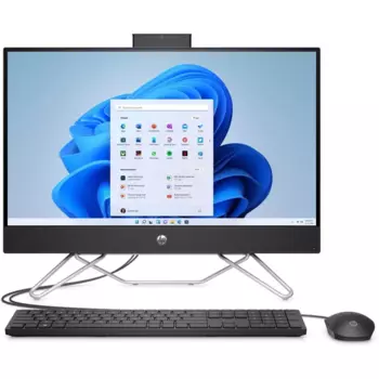 Моноблок HP AIO 24-cb0039ur 23.8" 1920x1080, Intel Celeron J4025 2.0GHz, 4Gb RAM, 256Gb SSD, Intel UHD Graphics, WiFi, BT, Cam, Windows 11, черный, клавиатура, мышь (5D1Z2EA)