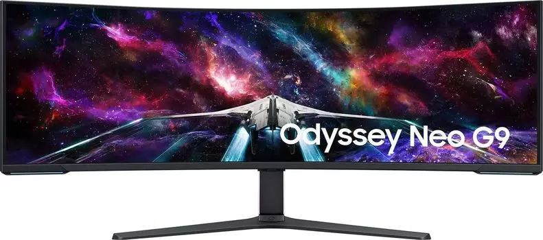 Монитор 57" Samsung Odyssey Neo G9 S57CG952NI VA, изогнутый, 7680x2160 (32:9), 420кд/м2, 240 Гц, 1 мс, 178°/178°, HDMI, DisplayPort, USB-Hub, черный (LS57CG952NIXCI)
