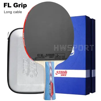 Оригинальная ракетка для настольного тенниса DHS Hurricane No1 No2 Professional 5 Wood Blade Provincial Hurricane 3 Rubber Ping Pong Racket CS grip no box