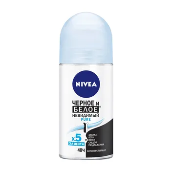 дезодорант NIVEA Невидимая защита для черного и белого Pure ролик 50мл