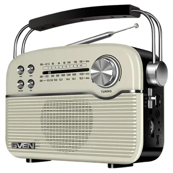 Портативная акустика SVEN SRP-500, 3 Вт, FM, AUX, USB, microSD, Bluetooth, белый (SV-020422)