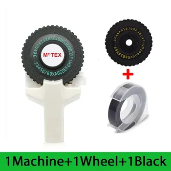 Руководство по изготовлению этикеток 3D DIY MOTEX E101 с лентой для 3D тиснения, черная лента 9 мм для DYMO, устройство для ручного тиснения этикеток пишущей машинки printer and 1 tape9