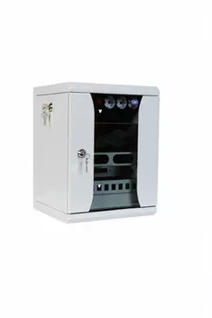 Шкаф коммутационный ЦМО ШРН-8.255-10 8U 320x305мм пер.дв.стекл серый