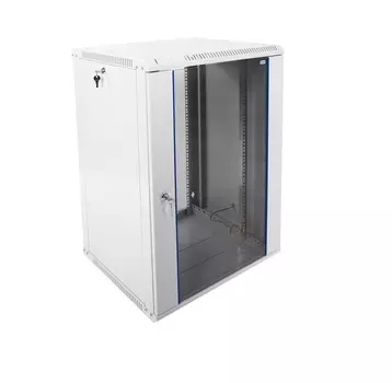 Шкаф коммутационный ЦМО ШРН-Э-18.500 18U 600x520мм пер.дв.стекл несъемн.бок.пан. серый