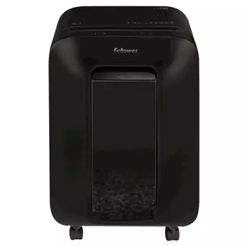 Шредер Fellowes PowerShred LX200 черный (секр.P-4)/перекрестный/12лист./22лтр./скрепки/скобы/пл.карты