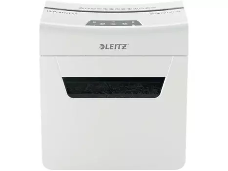 Шредер Leitz IQ PROTECT Premium 6X белый (секр.P-4)/фрагменты/6лист./10лтр./скрепки/скобы