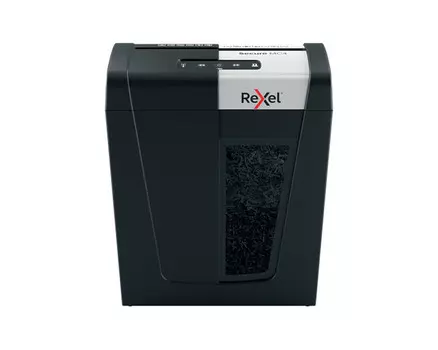 Шредер Rexel SECURE MC4 EU черный (секр.P-5)/фрагменты/4лист./14лтр./скрепки/скобы