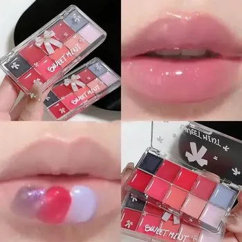 10-цветная желейная губная помада Mirror Crystal Lip Gloss Увлажняющий стеклянный блеск для губ с красным апельсином Масло для губ Бальзам для макияжа Sexy Plump 03