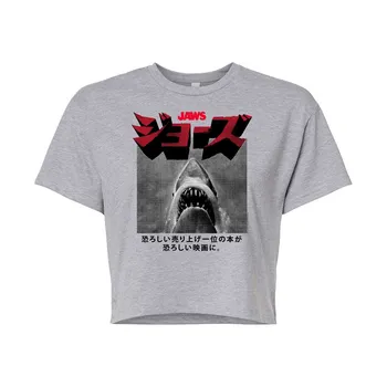 Укороченная японская футболка Juniors' Jaws Licensed Character, серый