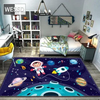 Мультяшный космический ковер для спальни Wasahble Universe Planet коврик для нескользящего милого декора комнаты 40x60cm 1pcs