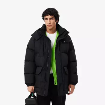 Мужской водонепронецаемый пуховик Lacoste с капюшоном