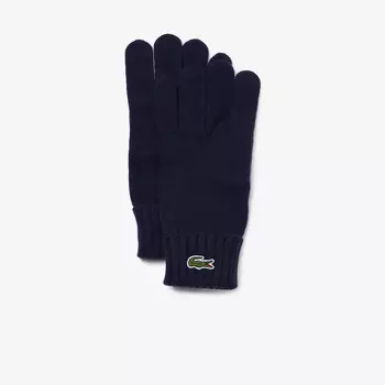 Шерстяные перчатки Lacoste с вышивкой