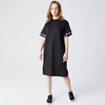 Женское платье Lacoste с круглым вырезом и принтом
