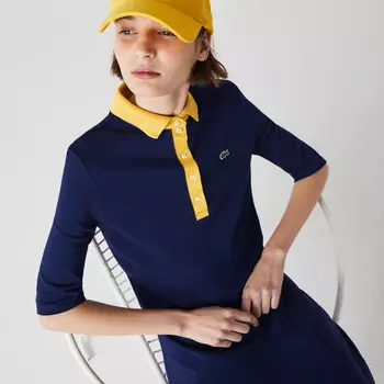 Женское платье-поло Lacoste из премиального хлопка пике