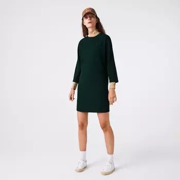 Женское струящееся платье Lacoste с круглым вырезом