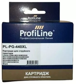 Картридж струйный ProfiLine PL-PG-440XL, черный, совместимый, 8 мл, для Canon PIXMA MG2140/MG2240/MG3140/MG3240/MG3540/MG3640/MG4140/MG4240/MX374/MX394/MX434/MX454/MX474/MX514/MX524/MX534/TS5140