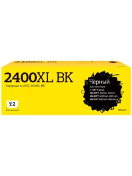 Картридж струйный T2 IC-CPGI-2400XL BK (PGI-2400XLBK), черный, совместимый, 2500 страниц, для Canon MAXIFY iB4040/iB4140/MB5040/MB5140/MB5340/MB5440