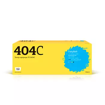 Картридж лазерный T2 TC-S404C (CLT-C404S), голубой, 1000 страниц, совместимый для Samsung