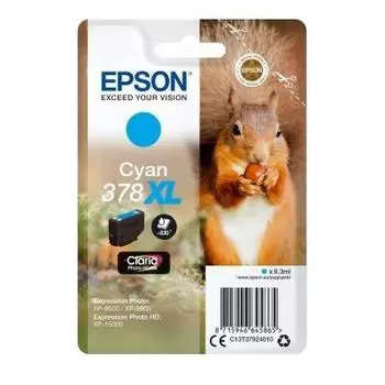 Картридж струйный Epson 378XL (C13T37924020), голубой, оригинальный, ресурс 830 страниц, для Expression Photo HD XP-15000