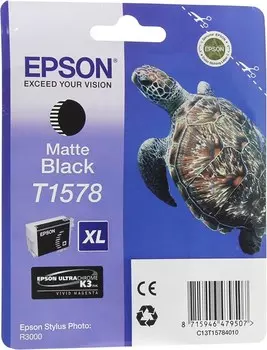 Картридж струйный Epson T1578 (C13T15784010), матовый черный, оригинальный, ресурс 850 страниц для Epson Epson Stylus Photo R3000