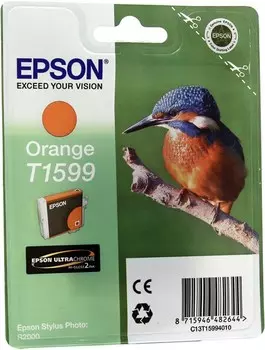 Картридж струйный Epson T1599 (C13T15994010), оранжевый, оригинальный, ресурс 850 страниц для Epson Epson Stylus Photo R2000