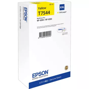 Картридж струйный Epson T7544 (C13T754440), желтый, оригинальный, ресурс 7000 страниц для Epson WorkForce Pro WF-8090DW