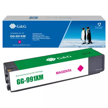 Картридж струйный G&G GG-991XM (991X/M0J94AE), пурпурный, совместимый, 16000 страниц, для HP PageWide Pro 750/772/777