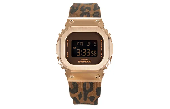 Часы женские G SHOCK с кварцевым механизмом, ремешком из смолы и кофейным циферблатом CASIO