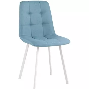 Стул Stool Group Chilly рогожка голубой ножки белые УТ000034742