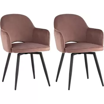 Стул Stool Group Венера вращающийся велюр пыльно-розовый 2 шт