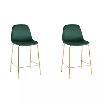 Стул полубарный Валенсия SN, велюр зеленый, золотые ножки 2 шт Stool Group арт.УТ000038453
