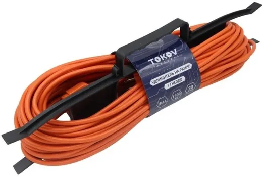 Удлинитель TOKOV ELECTRIC TKE-SR30-075 на рамке 1х30м без заземл. 6А IP44 2х0.75 с защ. Крышкой